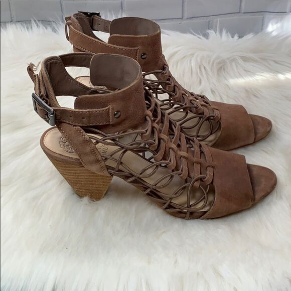 Vince Camuto Strappy Ankle Wrap Sandals Size 38/8 - Picture 4 of 6